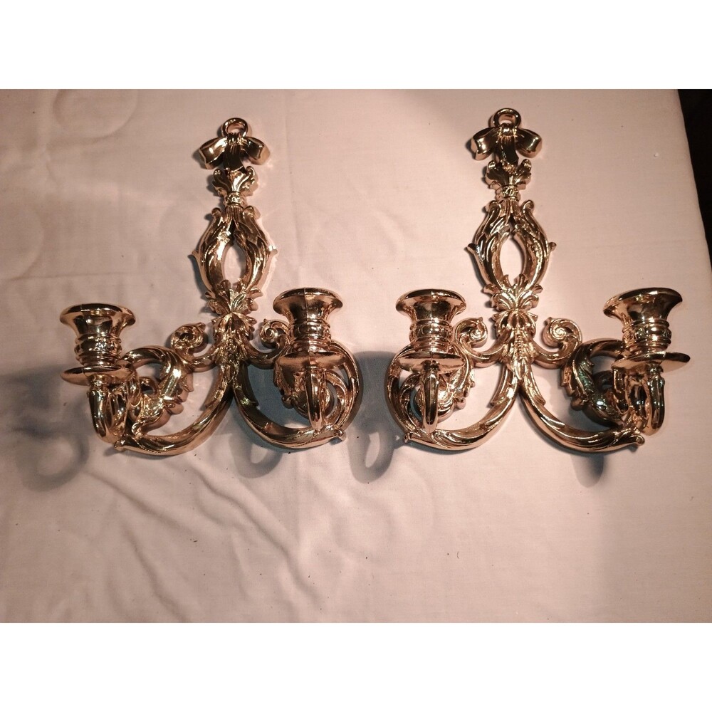 Home Interiors Gold Candle Holders